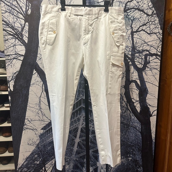Ralph Lauren Purple Label White Cargo Nautical Military Pants